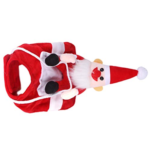 Tomaibaby Disfraz de Navidad para Perros Perros Santa Claus Disfraz de Equitación Divertido Disfraz de Papá Noel para Navidad Halloween Vestido Rojo M