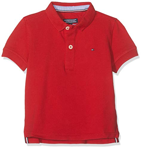 Tommy Hilfiger Boys Tommy Polo S/S, Polo Niños, Rojo (Apple Red 600), 122 (Talla del fabricante: 7)
