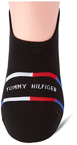 Tommy Hilfiger Breton Stripe Men's Footie Socks (2 Pack) Calcetines, Negro, 39-42 para Hombre