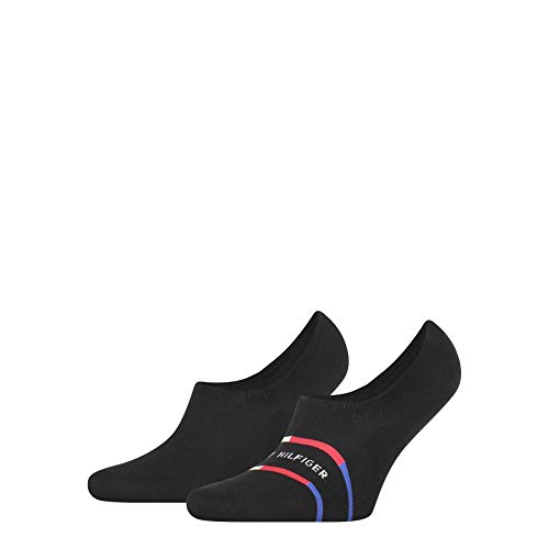 Tommy Hilfiger Breton Stripe Men's Footie Socks (2 Pack) Calcetines, Negro, 39-42 para Hombre