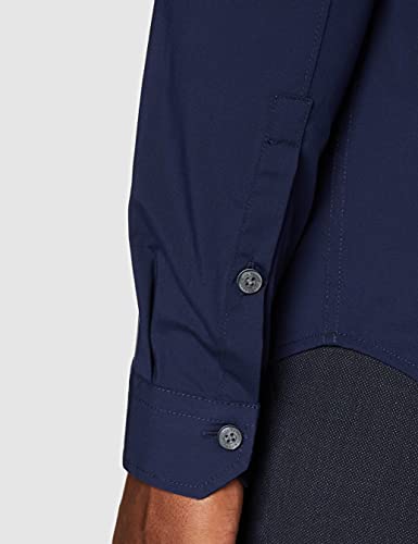 Tommy Jeans Original Stretch Camisa, Azul (Black Iris 002), Medium para Hombre