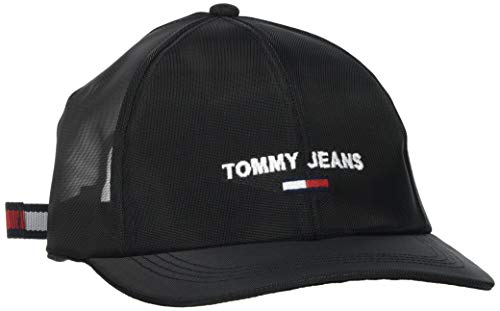 Tommy Jeans TJW Sport Cap Mesh Gorro/Sombrero, Malla Negro, Talla única para Mujer