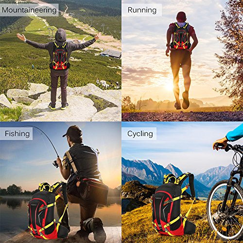 TOMSHOO - Bolsa ultraligera transpirable impermeable para bicicleta, senderismo, equitación, viaje, alpinismo, unisex, adulto, color rojo