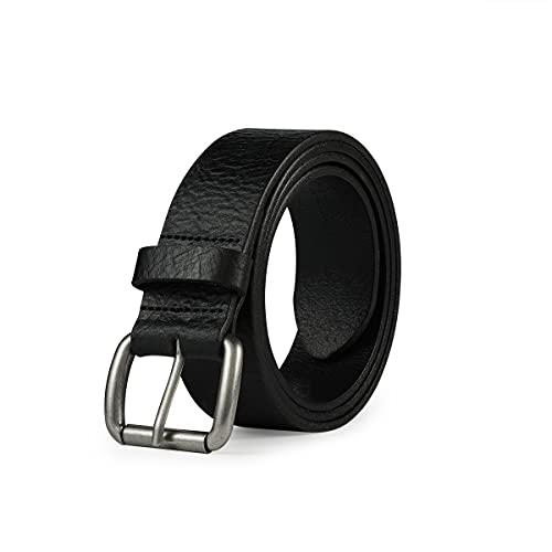 TOPBELT Cinturón Cuero Búfalo 100% Cinturones Hombre Cinturones de Mujer 110-160CM Tallas Grandes Cajas Regalo,3.5CM Negro & Marrón (120cm, Noir)