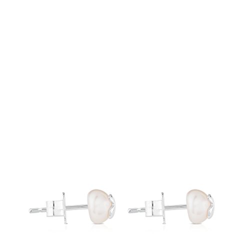 TOUS Bear - Pendientes de Plata sobre Perlas Cultivadas 0,6 cm