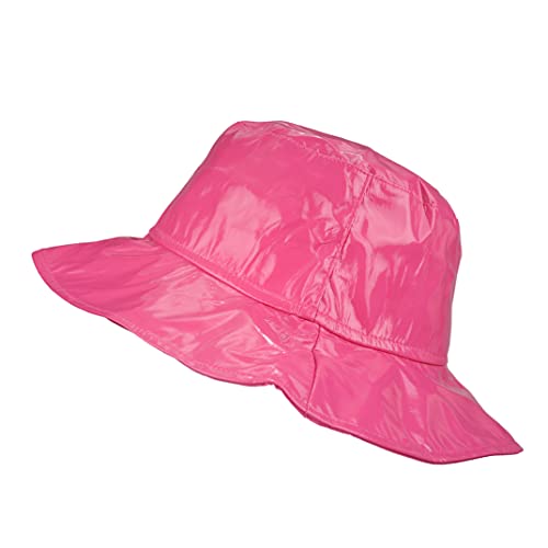TOUTACOO, Sombrero para la Lluvia, Pamela para Mujer en Vinilo (Rosa Fucsia)
