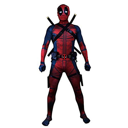 TOYSSKYR Cosplay Deadpool ropa masculina adulto impresión medias elásticas body show de disfraces de disfraces (color : Rojo, Tamaño : L)