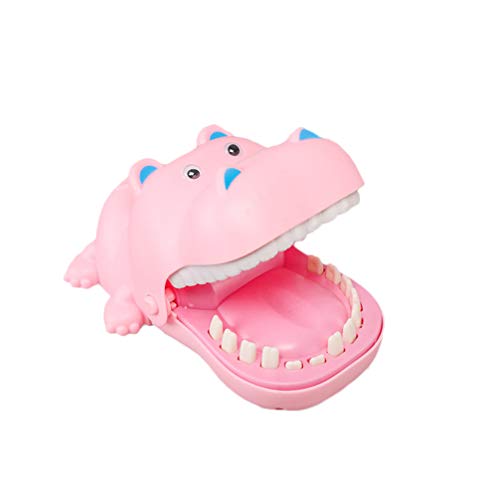 Toyvian Morder Dedo Juguete Hipopótamo Cocodrilo Dientes Juguete Niños Clásico Dentista Juegos Fiesta Truco Juego Favorece Divertido Familia Actividad Rosa