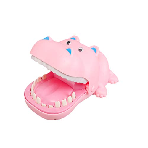 Toyvian Morder Dedo Juguete Hipopótamo Cocodrilo Dientes Juguete Niños Clásico Dentista Juegos Fiesta Truco Juego Favorece Divertido Familia Actividad Rosa