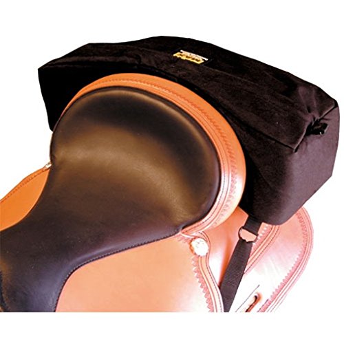 Trailmax Bolsa para borrén trasero con forma falcada - Equipaje para silla vaquera de cowboy - Negro