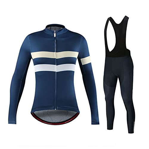 Trajes de Ciclismo de Invierno for Mujer, Ropa de Ciclismo de Polyester térmico de Manga Larga y Pantalones de equitación, for Carreras MTB Bicicleta Sportswear (Color : B, Size : S)