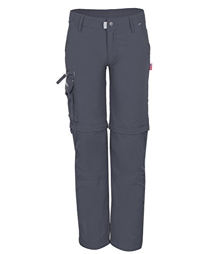 Trollkids Pantalones con Cremallera Quick-Dry Oppland Slim Fit, Color Gris Oscuro Talla 9 años (134cm)