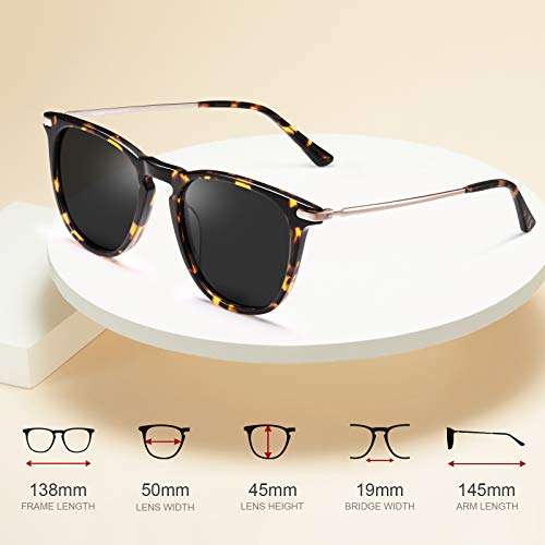 TSEBAN Gafas de sol polarizadas mujer Protección UV400 Gafas de montura de acetato para exteriores