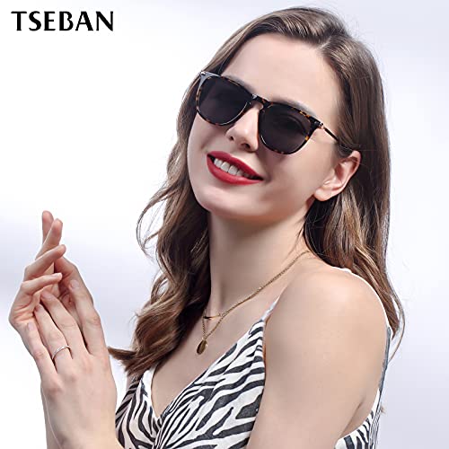 TSEBAN Gafas de sol polarizadas mujer Protección UV400 Gafas de montura de acetato para exteriores