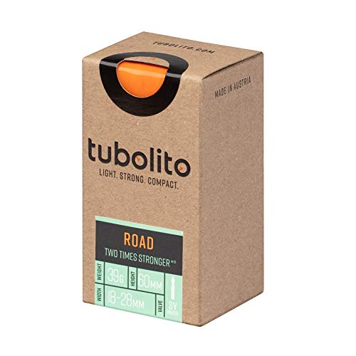 Tubolito Tubo-Road - Cámara de Aire Unisex para Bicicleta de Adulto, Color Naranja, tamaño 700C - 42mm