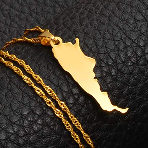 UCJHXFR Collar con colgante de mapa de Argentina para mujer de oro con mapa de Argentina 018121