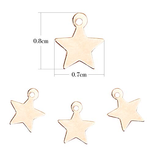 UFLF 100pcs Dijes Estrellas Colgantes Encantos Dorado Mini Colgantes Bisutería Accesorios Tibetana para Pulsera Collar DIY Pendientes Joyería 6 * 8mm