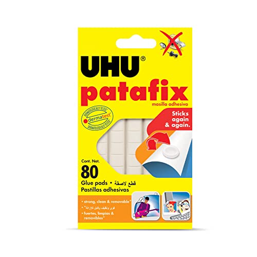 UHU 39125 - Pack de 80 masillas adhesivas, color blanco