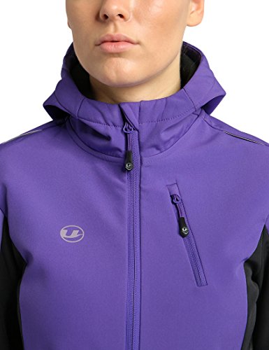 Ultrasport Advanced Chaqueta softshell para mujer Bibi, chaqueta funcional moderna de dos colores, chaqueta outdoor, Púrpura/Negro, M