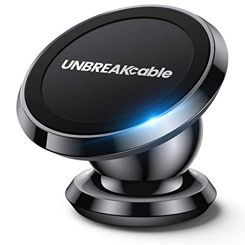 UNBREAKcable Soporte Magnético Teléfono Móvil Coche, Soporte Universal de Teléfono Móvil para Tablero Rotación 360° para iPhone SE 2020/11/11 Pro/X/XS/XR/8/7, Samsung S20/S10/S9, Huawei P40/P30y Más