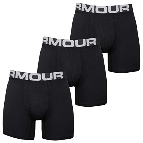 Under Armour Charged Cotton 6 en un pack de 3, bóxers ajustados hombre, Negro (Black / Black / Black) , 2XL