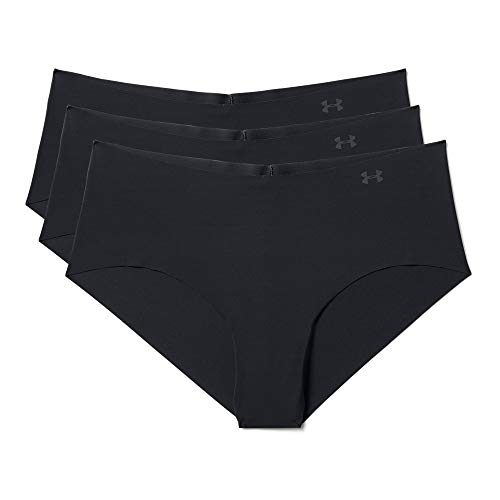 Under Armour PS Hipster 3Pack Ropa Interior, Mujer, Negro (Black/Black/Black 001), S