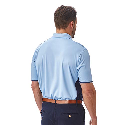 Under Par Pro Quality Breathable Wicking 8 Styles 18 Colours Golf Polo, Hombre, Estilo 1704-Cielo/Azul Marino, M