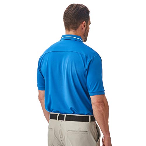 Under Par UPTS1892-MENS Contrast Cut N' Sew Panel Detail Poloshirt Camisa de Polo, Hombre, Azul Marítimo/Naranja/Blanco, M