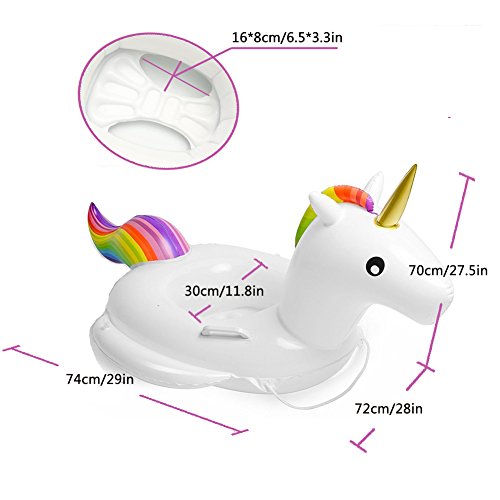 Unicornio Flotador Hinchable para Bebé Piscina Inflable Juguete Flotador para1-6 Años Niños