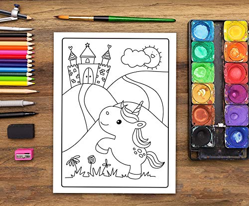 Unicornios: Libro de colorear para niños: 4-9 años: Un bonito cuaderno de actividades para niños y niñas