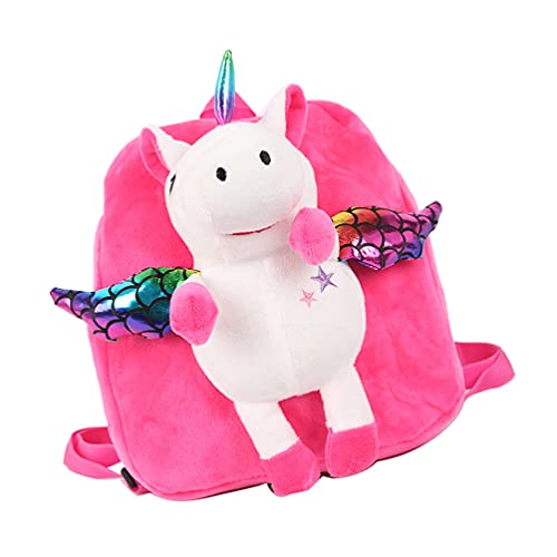 Uonlytech Mochila infantil con diseño de unicornio, de peluche, para bebés, niñas y niños, rosy, Medium