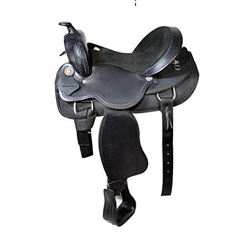 Upgrade Horse Saddle, Caballo con Pura Piel De Vaca, Juego Completo De Silla Western Western, Diseñado Ergonómicamente para Permitirle Montar Cómodamente Y Reducir La Fatiga