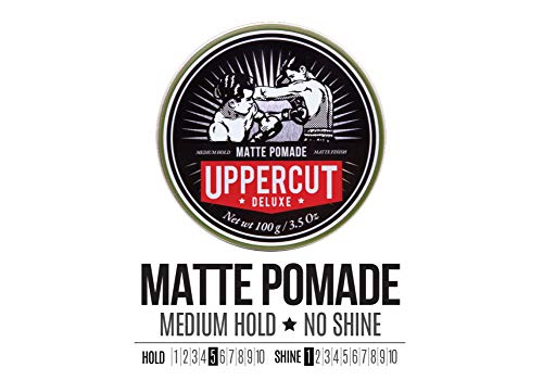 Uppercut Deluxe Matte Pomade Hair Styling Product For Men With A Medium Hold, No Shine Water Based Matte Hair Styling Product Easy Wash Out, No Residue 100g