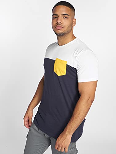 Urban Classics 3-Tone Pocket tee Camiseta, Nvy/Blanco/Cromo, L para Hombre