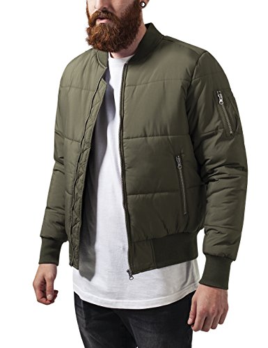 Urban Classics Basic Quilt Bomber Jacket Chaqueta, Verde (Olive 176), M para Hombre