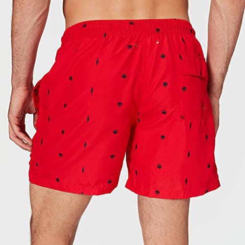 Urban Classics Embroidery Swim Shorts, Pantalones Cortos para Hombre, Multicolor (Leaf/Firered/Navy 01698), Medium