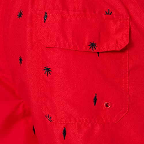 Urban Classics Embroidery Swim Shorts, Pantalones Cortos para Hombre, Multicolor (Leaf/Firered/Navy 01698), Medium