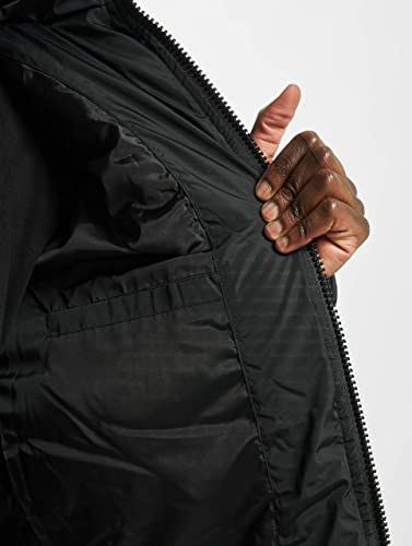 Urban Classics Hooded Puffer Jacket With Quilted Interior, Chaquetón De Invierno Con Cremallera Y Puños Elásticos, Abrigo En Color Black, Talla M, para Hombre, black, XXL