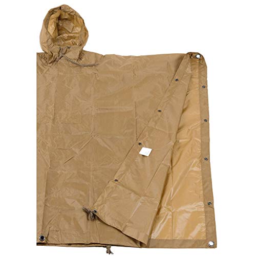US Poncho, Rip Stop, frasco cerrado, 144 x 223 cm Coyote Tan Gr.