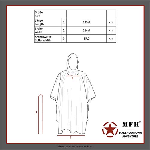 US Poncho, Rip Stop, frasco cerrado, 144 x 223 cm Coyote Tan Gr.