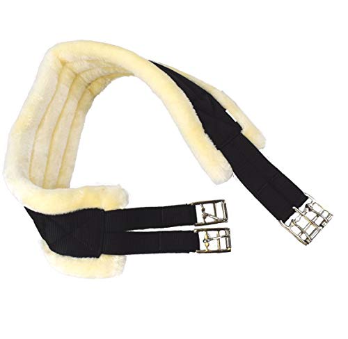 USG - Cinturón Largo de Nailon con Acolchado de Piel sintética, 130 cm, Color Negro y Beige