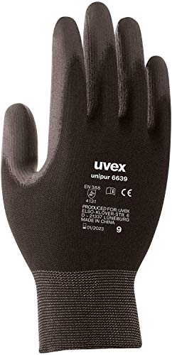 Uvex 10 pares de guantes de trabajo Unipur 6639 con recubrimiento de PU - Guantes de protección mecánica EN 388 - Talla 11/2XL