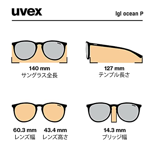 uvex lgl Ocean P Gafas de Sol, Unisex-Adult, Black Mat/Red-Red, One Size