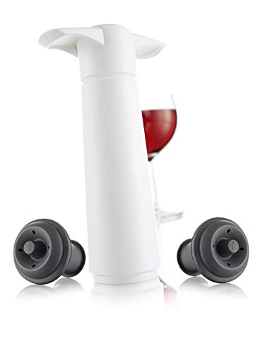Vacu Vin 09812606 - Bomba de vacío con 2 tapones en estuche, color blanco