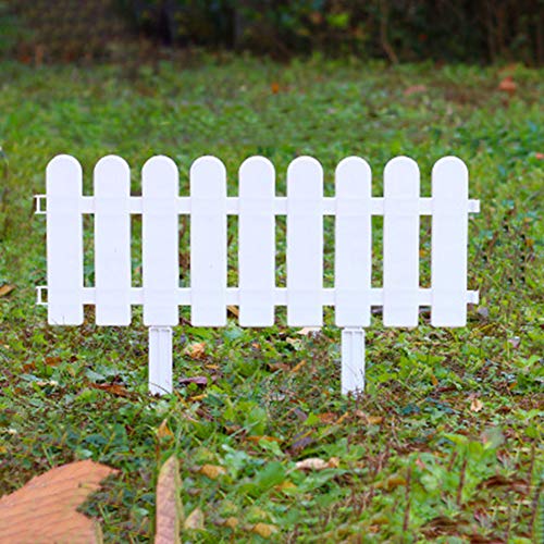 Valla de piquete con estaca en el suelo, valla de jardín Césped de césped Bordes blancos Panel de camino Jardines de plantas Borde de jardín Valla de jardín