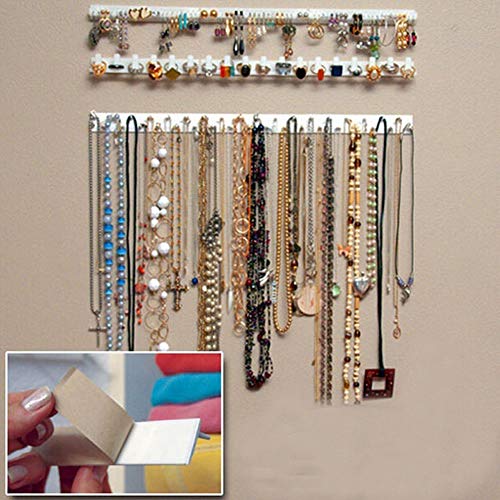 VALUEU Joyería Pantalla Rack 9-en-1 exhibición de joyería Organizador Adhesivo Pegar Pared Colgante Collar Percha