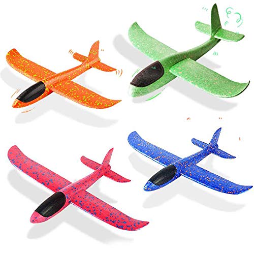 VCOSTORE - Avión Planeador de Espuma para lanzar, Modo de Vuelo Mejorado, EEP, avión de inercia Manual, avión Duradero para niños, Juguetes Deportivos al Aire Libre o Regalo, 4 Piezas