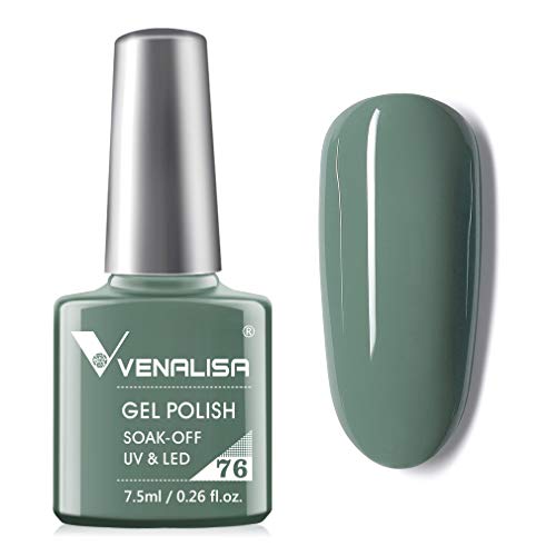 VENALISA Esmalte de uñas de gel - Color verde gris empapar UV LED Nail Art Starter Manicure Salon DIY en casa