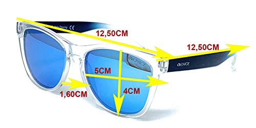 VENICE EYEWEAR OCCHIALI Gafas de sol Polarizadas para niño (Azul-Transparente)