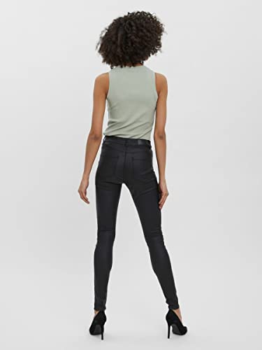 Vero Moda 10138972, Pantalones para mujer, negro (black/coated), L/32